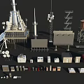 Industrial Equipment Including Tower Antennas Water Tower Storage Tanks Solar Panels And Control Cabinets