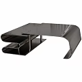 Modern Black Metal Table Design With Curved Sleek Surface Structure 3d model