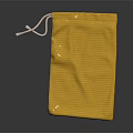 Yellow Drawstring Storage Bag For Daily Use With Soft Fabric And Secure Closure