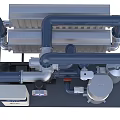 Integrated Industrial Equipment With Pipes Metal Tanks Control Panel And Compressor