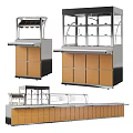 Sturdy Commercial Display Counters With Metal Frames Glass Panels And Wooden Bodies