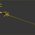 Weapon Sword With Long Slender Blade Decorative Hilt On Gray Background And Reflection 3d model