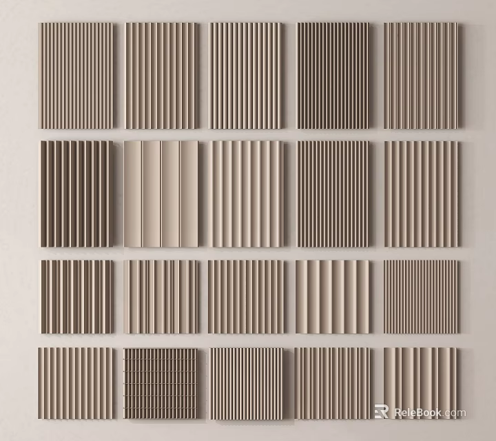 Various Textured Wall Panels With Modern Patterns For Interior Design 3d model 