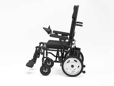 Ergonomic Black Wheelchair With High Backrest Armrests Footrests And Large Wheels 3d model