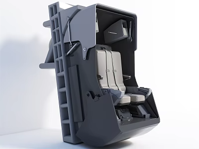 Mechanical Seat Module Frame Structure With Interior Components And Design 3d model