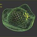Stylish Checkered Pattern Hat With Blue Yellow Design And Decorative Bow Accent