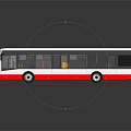 Modern City Bus With White And Red Exterior And Red Interior Seats Design