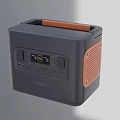Gray And Orange Portable Power Station With Digital Display And Multiple Outlets For Home Use