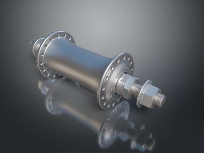 Bicycle Metal Hub With Silver Finish Durable Structure And Precision Bolts 3d model