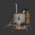 Steampunk Mechanical Creature With Metallic Body Legs And Pipe Accents In Detailed Design