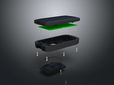 Disassembled Laptop Computer Structure With Upper Lower Components And Internal Parts Design 3d model