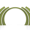 Modern Green Curved Layered Event Entrance Stylish Design With White Trim