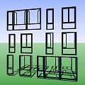 Various Window Frame Styles And Structures For Home Interior Design 3d model