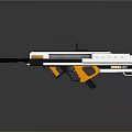 Futuristic Sci Fi Weapon With Orange And Silver Design Advanced Sight And Tactical Features 3d model