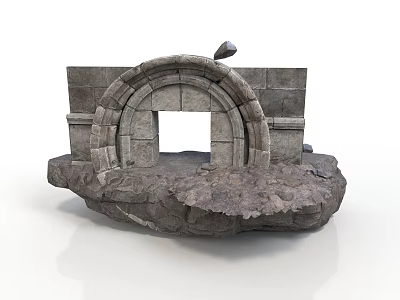 Ancient Stone Arch Structure With Weathered Blocks And Solid Base 3d model