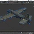Vintage Military Fighter Aircraft With Multi Propellers Wings And Star Insignia