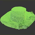 Tree Stump of Arbor with Rough Surface and Surrounding Green Grass