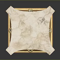 Ornamental Decorative Column With Twisted Design Gold Accents Detailed Base And Capital