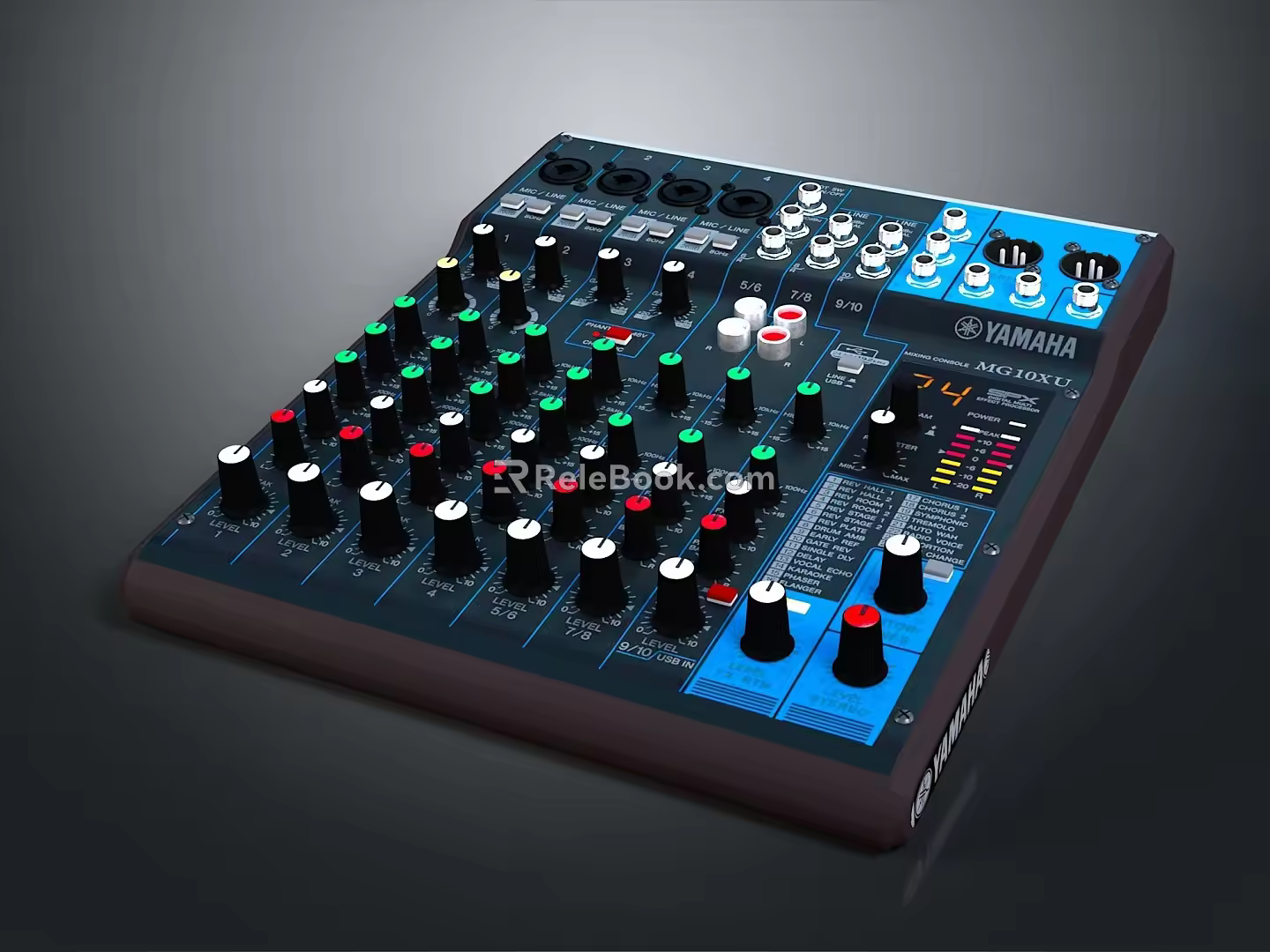 portable synthesizer mixer reverberator tuner mixer mixing equipment 3d model