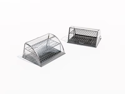 Transparent Plastic Storage Organizers With Metal Grid Design For Daily Household Use 3d model