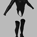 Black Fitted Long Sleeve Bodysuit With Knee High Socks Set