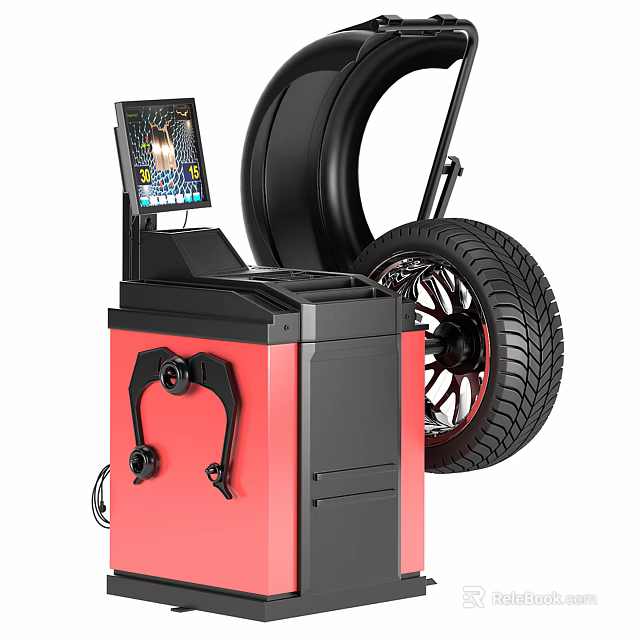 Advanced Tire Balancing Machine With Digital Display And Wheel Equipment 3d model