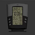 Gray Digital Weather Station Clock with Time Date Temperature Humidity and Weather