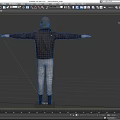Game Movie Character In Cap Brown Jacket Red Shirt Light Pants Black Boots Arms Outstretched