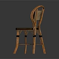 Vintage Wooden Chairs Featuring Curved Frame Dark Upholstered Seats Backrests And Armrests