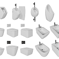 Modern squat toilet urinal 3d model