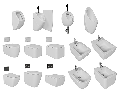 Modern squat toilet urinal 3d model