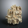 Natural Stone Wood Formation with Intricate Texture and Cream Light Brown Color