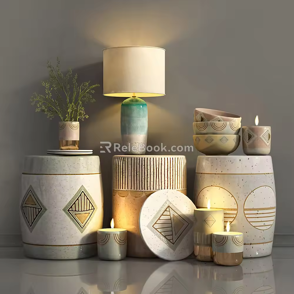 Modern Table Lamp Ornament Table Lamp Bowl 3d model