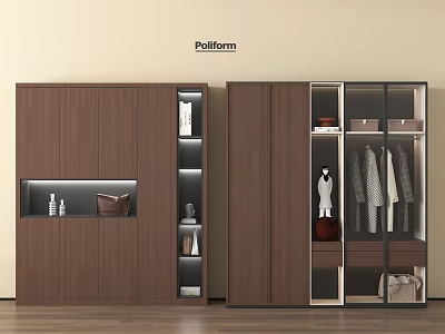 Middle Style Wardrobe Open Wardrobe Glass Wardrobe 3d model