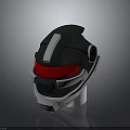 Modern Futuristic Tech Inspired Black Gray Red Shiny Reflective Sleek Design Helmet