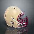 Gold Football Helmet With Red Facemask And Modern Sports Equipment Design