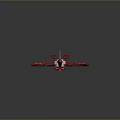 Red And Silver Toy Spaceship Model With Detailed Design And Futuristic Features