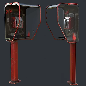Telephone Booth Public Telephone 3d model
