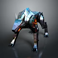 Futuristic Mechanical Beast With Glowing Red Eyes And Sharp Metallic Claws