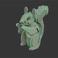 Handmade Wooden Squirrel Model Featuring Intricate 3D Puzzle Design And Light Wood Finish