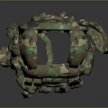 Game Movie Character Wearing Tactical Vest Camouflage Design Multiple Pockets And Gear Accessories