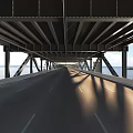 modern bridge cross-river bridge 3d model