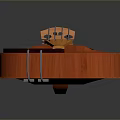 Orange Wooden Violin Daily Life Product With Strings And Smooth Body Design
