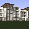 Modern Multi Story Townhouse Complex With White Brown Exterior And Balconies