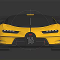 Bugatti Yellow And Black Sports Car With Aerodynamic Design And Shiny Reflective Surface
