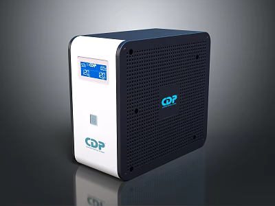 Modern CDP Digital Temperature Device With White Black Design And 3d model
