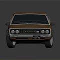 Vintage Brown Two Door Sports Car With Shiny Body And Black Wheels