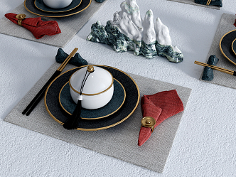 New Chinese Tableware 3d model