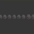 Black Metal Weapon Parts Arranged In Linear Formation For Tactical