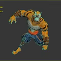 Tiger Like Muscular Game And Movie Character With Orange Fur Blue Pants And Sharp Claws